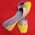Traditional Yellow Khussa for Women - Desi Style Ladies Footwear GK Style. 