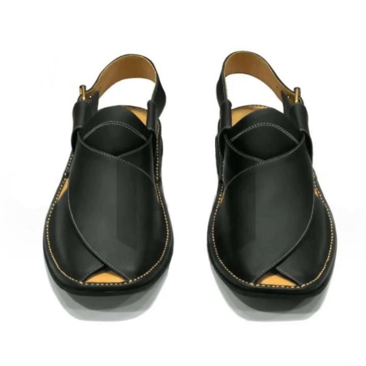 GOGO - Peshawar Zalmii Chappal Matte Black 30% Season end Sale