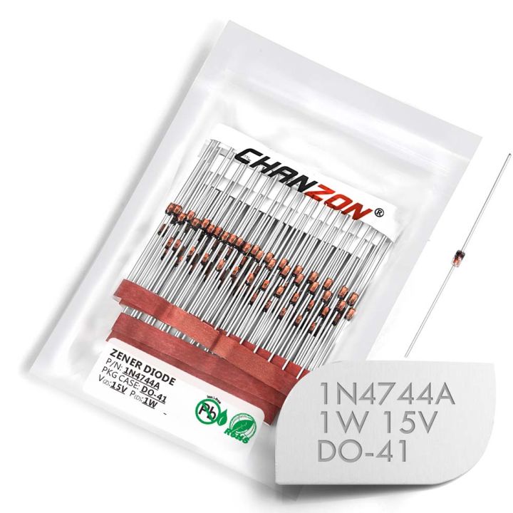 【All Of Me】(100 Pcs) 1N4744A Power Zener Diode 1W 15V DO-41 Axial 1 15 Volt IN 1N 4744A IN4744A
