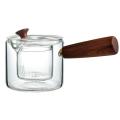Techmanistan 500ml Turkish Tea Kettle with Glass Filter & Wooden Handle, Stove Safe Glass Teapot Liner Filter, Glasses Tea Maker with Wooden Handle. 