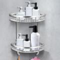 2 Layer  Aluminium Bathroom Corner Shelf - Silver. 