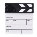 Compact Size Acrylic Clapboard Dry Erase TV Film Movie Director Cut Action Scene Clapper Board Slate - white + black. 