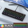 RGB Gaming Keyboard - Mechanical Keyboard Blue Switch Wired/Wireless Mini RGB Keyboard 61/63 Keys Without Numpad - RGB Light Mechanical Keyboard Black - Detachable TYPE-C Wired/Wireless For Professional Gaming - Compatible With PC & Laptop. 