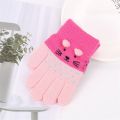 New Hot Lovely Baby Kids Boys Girls Cartoon Cat Thick Knitting Mittens Kids Gloves. 