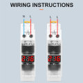 Din Rail Single Phase Voltage Meter AC 40-500V Modular Voltmeter Gauge Indicator LED Digital Display Voltmeter Easy to Use White. 