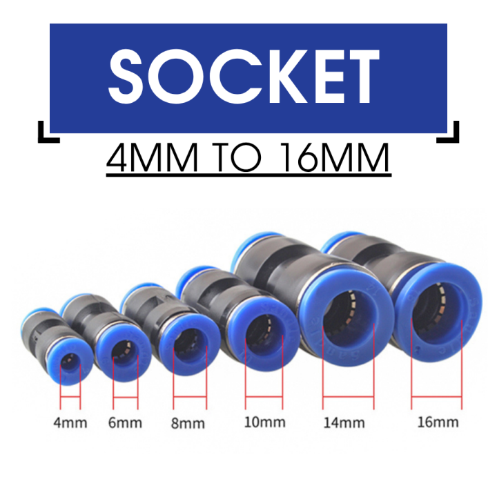 Pneumatic Socket Straight Union Socket Fitting Pneumatic Push to ...