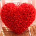 Elegant Rose Heart-Shaped Pillows for Nursery Decor - Soft Chenille Fabric, Unisex, New for gift. 