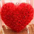 Elegant Rose Heart-Shaped Pillows for bathroom Decor - Soft Chenille Fabric, Unisex, New for gift. 