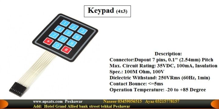 Keypad 4x3 Matrix Array 12 Keys keyboard arduino | Daraz.pk