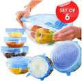 6pcs Universal Food Silicone Cover Silicone Stretch Lids for Bowl, Cup, Pot, Pan, Dish, Food Covers, Flexible Silicone Lids Food Wrap Apply to All Kinds of Food Storage Container.. 