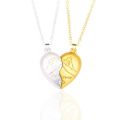Heart In Hand Hook Magnetic Couple Necklaces - Love Heart Shape Pendant Set, Perfect Couple Gift. Dual Locket Pendant Necklace Chain in a Romantic Heart Design - Two-Piece Set. 