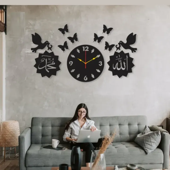 HOME%20COMFORT%20Wooden%20Wall%20Clock-3D%20Watch%20DIY%20Design%20Decoration%20Birds%20Numeral%20Quartz%20For%20Home%20D%C3%A9cor%20Living%20Room%20And%20Offices%20And%20For%20Gifts%20Wooden%20Wall%20Decoration%20and%20Clock%20-%20Image%203