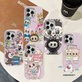 Trendy Cute Pop Mart Labubu Case For Redmi 10C 13C 9T 12 9C 12C 9 10A 9A Note 12 9 10 11s 13 11 10s Pro Max Poco X3 Nfc M3 M6 X6 Pro Mi 11 12 Cartoon Couple Luxury Metal Lens Cover. 