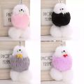 (Pack of 2) Plush Fluffy Doll Fluffy Cat Keychain Bag Toys Doll Keyring for girls in Random color. 