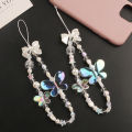 Butterfly Pearl Acrylic Beaded Mobile Phone Chain Strap Girls Phone Case Lanyard Cherry Super Store. 