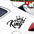 17cm*11.1cm KING CROWN Sticker for Car Funny Vinyl Decoration Car Window Reflective Sticker Decal Black Silver Car Accessories. 