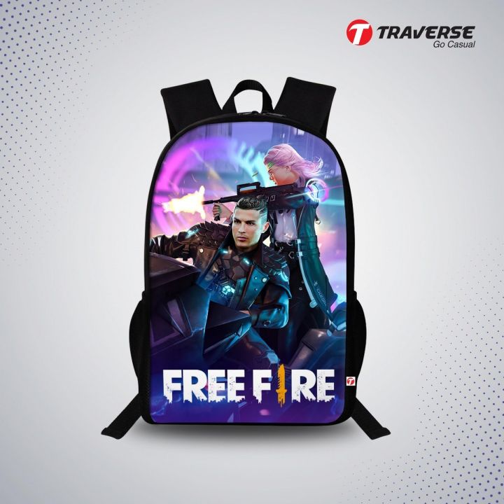 Traverse  Free Fire Backpack for Boys & Girls. Digitally Printed by  Bags hand bag for girls bags for girls