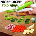 Nicer Dicer Plus 12-in-1 Vegetable Cutter, Fruit Slicer, Vegetable Peeler, Vegetable Chopper Cutter All-in-One Multi-function Vegetable & Fruit Slicer, Salad Vegetable 12 in 1 Manual Quick Nicer Dicer Jumbo Peeler & Grater. 