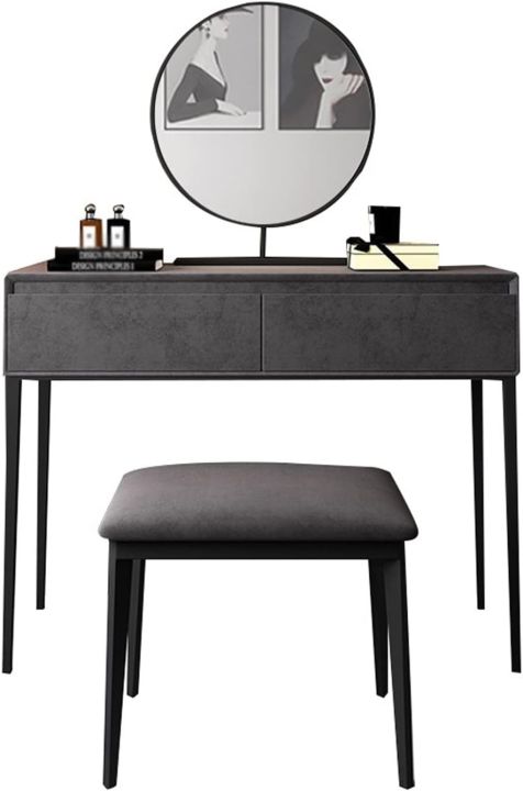 Multifunctional%20Dressing%20Table%20-%20A%20Makeup%20Table%20with%20Simple%20Storage%20Cabinet,%20Integrated%20Small%20Dressing%20Table%20with%20Ordinary%20Mirror,%20and%20Tufted%20Stool%20for%20a%20Dynamic%20Wooden%20Dressing%20Experience%20-%20Image%207