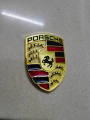 3D Porsche Metal Logo sticker with double tape for bike and car decoration High quality.... 