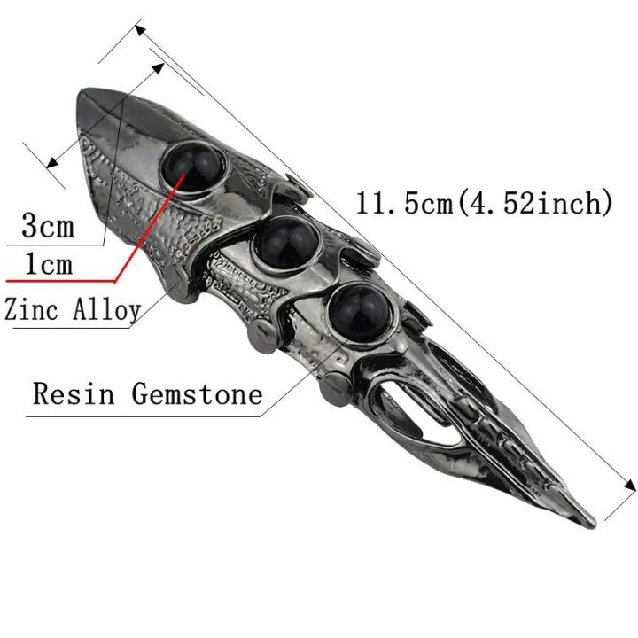 Gothic Finger Nail Armor Ring – Punk Metal Claw Nail Ring for Men ...