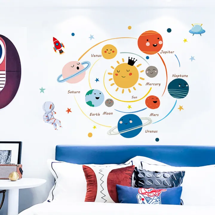 Cartoon%20solar%20system%20planets%20wall%20sticker%20child%20kids%20room%20home%20mural%20removable%20Podazz%20-%20Image%206