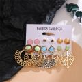 6 pairs New Fashion Stud and Drop Earrings set Mixed Pearl and Bohemian Vintage style Jewellery accessories for Women. 