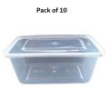 Pack of 10 - Disposable Plastic Boxes. 