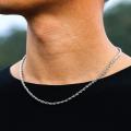 3mm Sterling Silver Rope Neck Chain for Boys Men Necklace for Boys Men. 