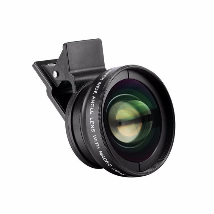 ORBMART Universal Clip Professional HD Camera Lens Kit 0.45x Super Wide Angle Lens + 12.5x Super Macro Lens Mobile Phone Lense-black