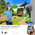 8MP Solar Dual Lens Ultra HD WiFi Camera 4K 10X Zoom 360 Night Vision 8000mAh Battery Two Way Talk Waterproof Outdoor and 4MP Bulb Wifi Camera Indoor CCTV for Home Office Shop Baby. 