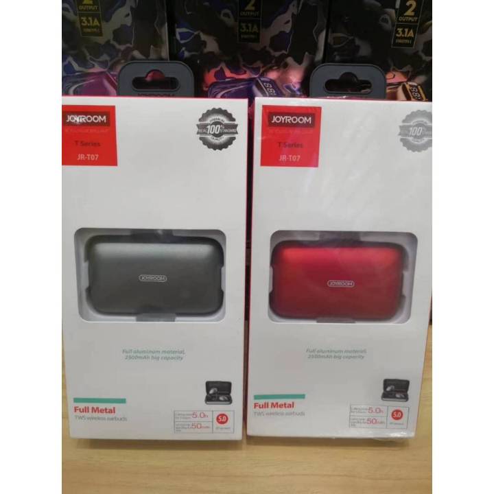 Joyroom JR-T07 Full Metal Wireless Earbuds with Built in Power Bank 2500mAh Capacity (100% Genuine Product)