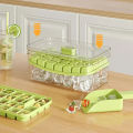 Press Type Ice Cube Mould with Lid Silicone Ice Cube Mold Square  Ice Cube Maker Tray Kitchen Accessories.. 