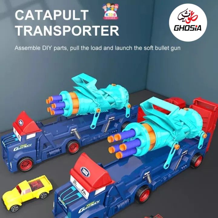 2 in 1 Action Toy Truck Gatlin Toy Gun_Truck Children's Action Toys With Soft Foam Dart Shooting_Game Car Ejection Great Action Truck For Kids-179A