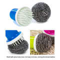 Special Discount Kitchen Stainless Steel Wire Ball With Long Handle Dishwashing Brush Cleaning Pot Ball Brush Home Kitchen Accessories Tools. 
