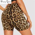 Fashion Leopard grid Print Women's shorts cycling Casual Snake Print Women cycling High waist shorts femme. 