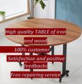 Stylish Living room Round and square shapes Woodgrain Wooden Table with moveable wheels , Lounge Coffee and Tea  serving Table ,Multicolor  Minimalist Scandinavian Style Kitchen eating or breakfast purpose  table,  2-4 person seater dining table. 