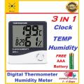 Indoor Room LCD Electronic Temperature Humidity Meter Digital Thermometer Hygrometer Weather Station Alarm Clock HTC-1. 