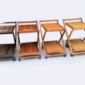Tea Trolley 2 Portions Detachable Good Quality Movable (Beach Wood Brown) | Serving Table | Wooden Table. 