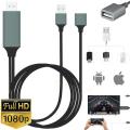 MHL , HDMI Cables Adapter USB 3.0 to HDTV Cable, Wire Dongle USB Male + USB Female to HDMI Male 1080P HDTV Mirroring Cable Compatible with ios/lphone/lpad/S9/S8/Note 8 and More Steaming Sharing. 