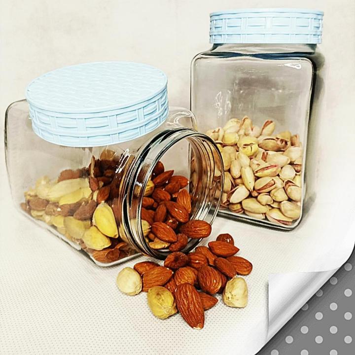 1000 ML Glass Storage Jars - Drt Fruit Jar - Cookie Jar - Candy Jar - Biscuit Jar - Glass Jar - Multipurpose Storing Jar
