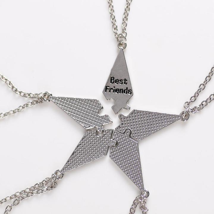 5-piece Best Friend Stitching Necklace Male And Female Students Bff Friendship Pendant Star Metal Chain Choker Jewelry Gift