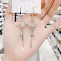 Lightweight Flower earrings Delicate Handmade Floral Fringe earrings Hypoallergenic Dangling White earrings for Casual wear Party accessory Summer fashion Wedding jewelry Gift for girls. 