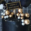 10pcs Gold/sliver Ball Cake Topper Birthday Cake Decoration Cake Decor Ornament INS Baking Tools. 