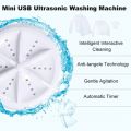Portable Washing Machine Mini Portable Ultrasonic Laundry Cleaning Washing Machine - USB Turbo for Sock, Underwear, Small Rags, Towel washer - Travel, Camping, Business Trip. 