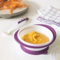 NUK Learn to Eat Set | Trainer Cup Sippy Cup (230 ml) | Feeding Bowl and Feeding Spoons | 6+ Months | BPA-Free | Purple | 4 Count. 