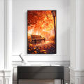 Decor, wall home decoration featuring the magnificent scenery of a natural valley in spring with wildflower fields poster, wind summer landscape canvas painting.. 