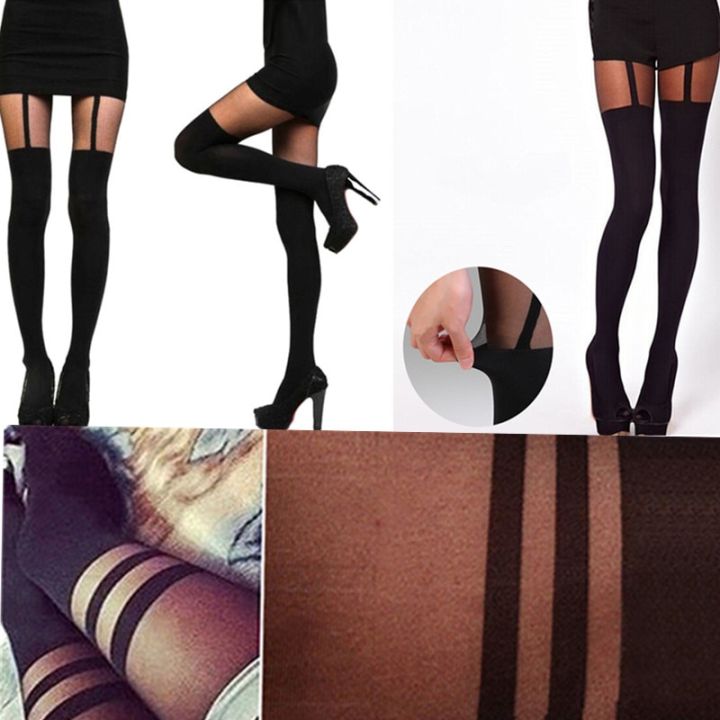 Hot Selling Women Black Garter Belt Suspender Tights Over The Knee Hosiery Stockings Gifts Wholesale