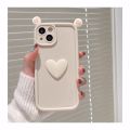 3D Cute Cartoon Bear Ear Doll Case Cover For Xiaomi Poco M6 Pro F3 X3GT X5 F3GT F4 F5 M3 Mi 11 Lite 12T Phone Casing Matte Soft Silicone Love Heart Cover Anti-Knock Candy Color. 