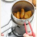 Deep Frying Pot with Basket 1200ml Stainless Steel Fryer Pot with Long Handle Mini Deep Oil Fryer For French Fries, Shrimp, Fish, Chicken Wings etc.. 
